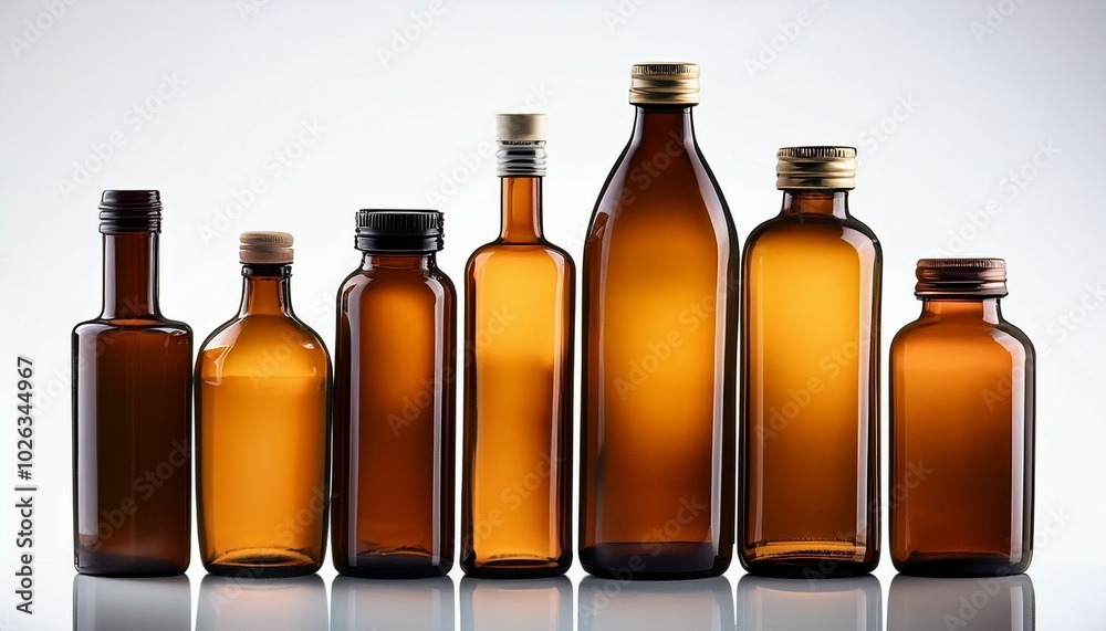empty and brown glass bottles