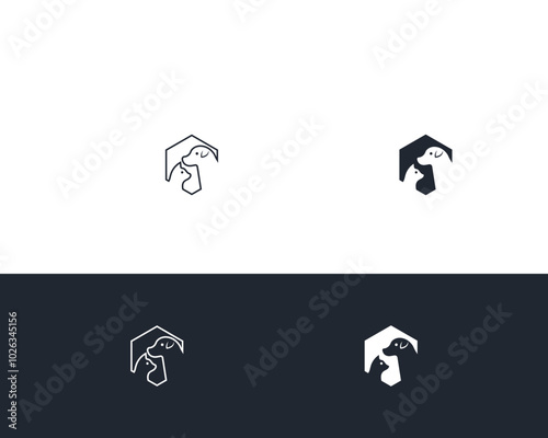 Dog and cat logo design template vector, line of pet logo design suitable for pet shop, store, cafe, business, hotel, veterinary clinic, Domestic animals vector illustration logotype, sign and symbol