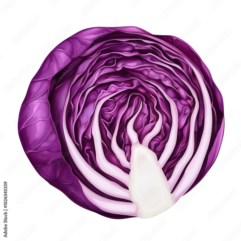 Purple cabbage, white isolate background Purple cabbage, white isolate background