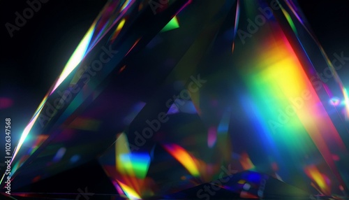 lens flare abstract bokeh lights moving leaking reflection of a glass crystal defocused shining colorful rainbow light leaks rays on black background lense slow motion