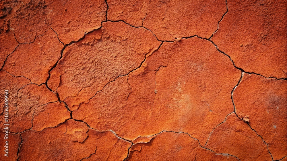 natural texture of a cracked red ocher wall aerial view natural texture of a cracked red ocher wall aerial view