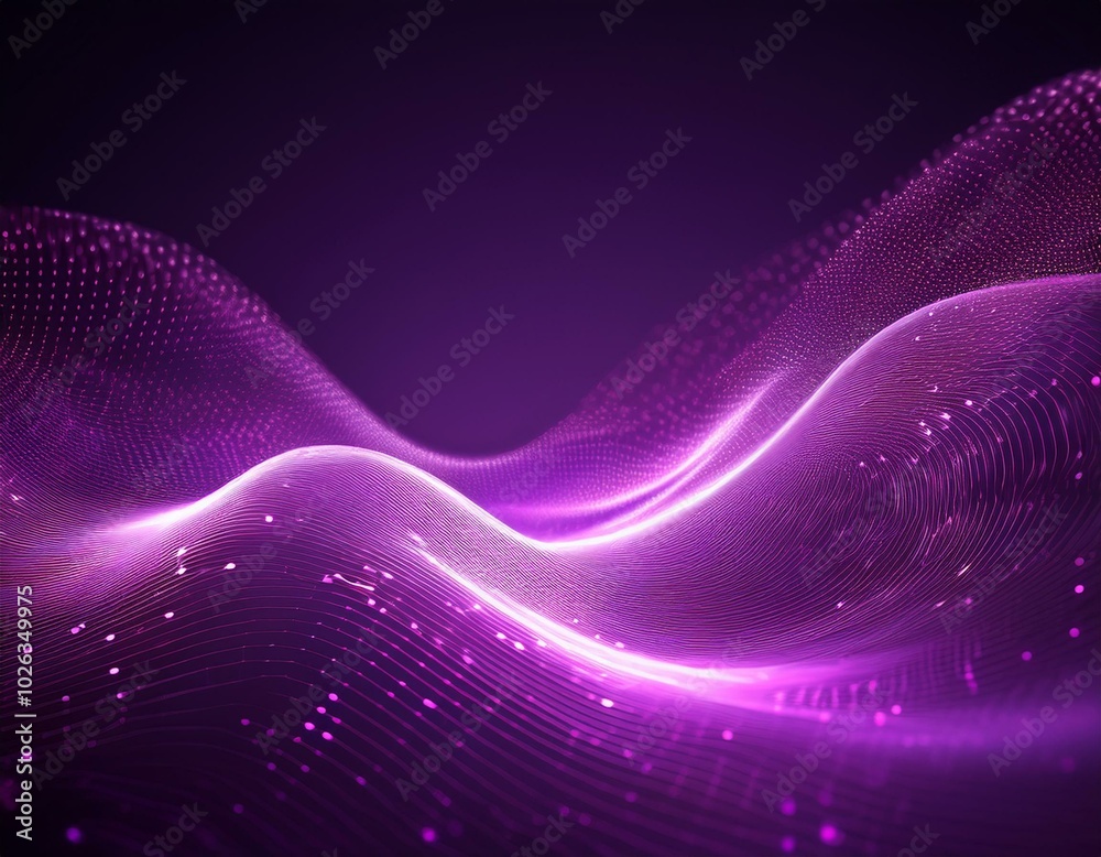 purple abstract background with glowing particles wave and lines purple abstract background with glowing particles wave and lines