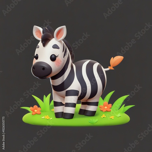 Cute Zebra Cartoon Illustration