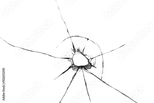 Texture of broken glass on a transparent background