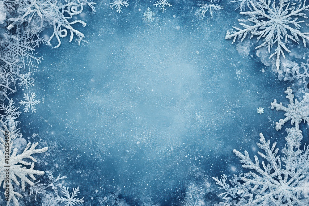 A serene winter background featuring delicate snowflakes on a soft blue gradient, perfect for holiday themes and seasonal designs. A serene winter background featuring delicate snowflakes on a soft blue gradient, perfect for holiday themes and seasonal designs.