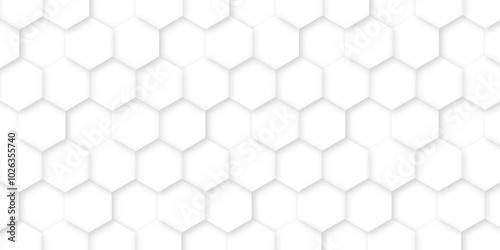3d hexagonal structure futuristic white background and embossed hexagon abstract with hexagon background. honeycomb hexagonal background. Hexagon shape, white, shiny gray. hexagon pattern shape.