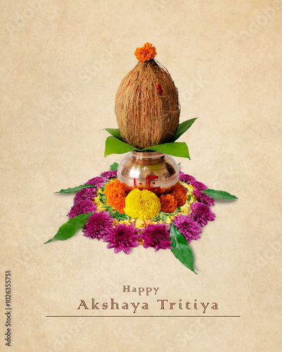 Happy Akshaya Tritiya, Happy laxmi pujan Indian festival akshaya tritiya concept