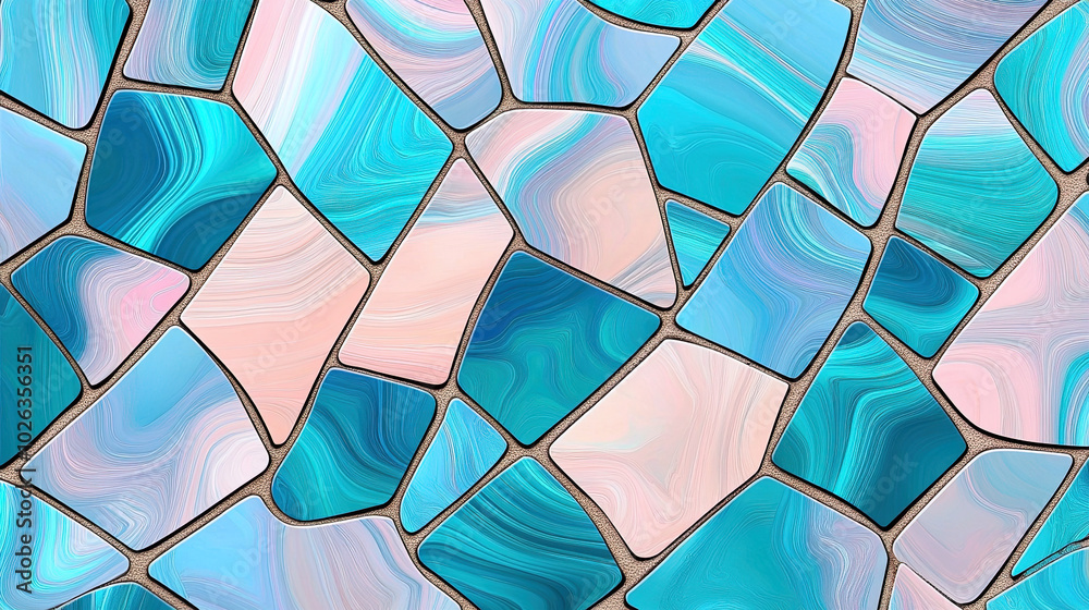 Green and pink mosaic patterns background Green and pink mosaic patterns background