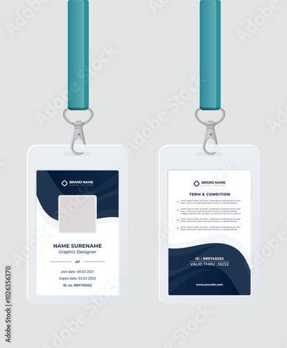 Wallpaper Mural Modern and creative business id card template, corporate id card design template for office employees, staff or others. Company employee business id card template. Torontodigital.ca