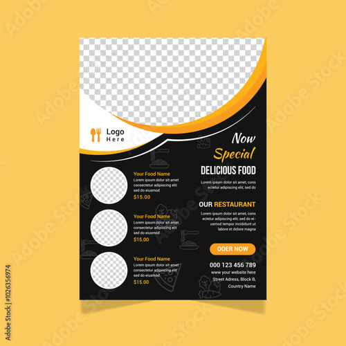 Vector Pizza Shop flyer, magazine cover & poster template
