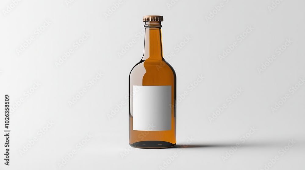 Bottle mockup, front view, white screen, clean and simple, no text no logo symbol icon Bottle mockup, front view, white screen, clean and simple, no text no logo symbol icon