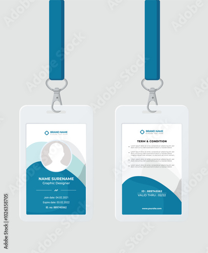Modern and creative business id card template. corporate id card design template for office employee, staff or others. Company employee business id card template.