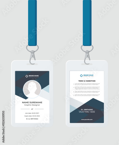 Wallpaper Mural Modern and creative business id card template, corporate id card design template for office employees, staff or others. Company employee business id card template. Torontodigital.ca