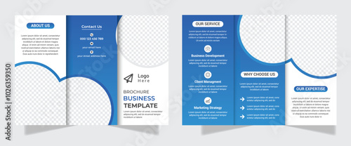 Corporate business trifold brochure template. Brochure design, brochure template, creative tri-fold, trend brochure template design.