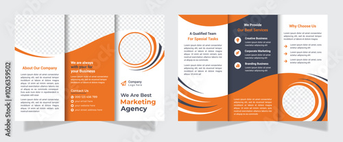 Corporate business trifold brochure template. Modern, Creative, and Professional tri-fold brochure vector design. brochure template, creative tri-fold template