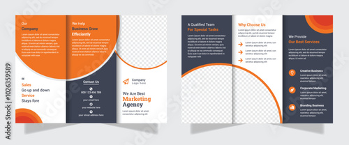 Corporate trifold brochure template. Modern, Creative, and Professional tri-fold brochure vector design.