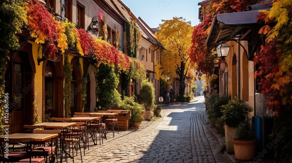 Fototapeta premium Exploring the Enchanting Wine Cell s and Restaurants in Eger Szépasszonyvölgy, Hung y - A Visual J