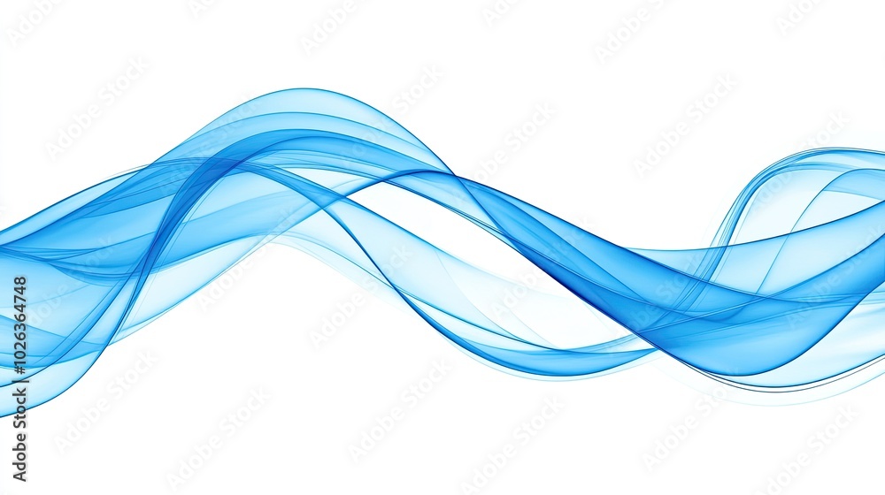 Abstract blue wave flowing on white background. Abstract blue wave flowing on white background.