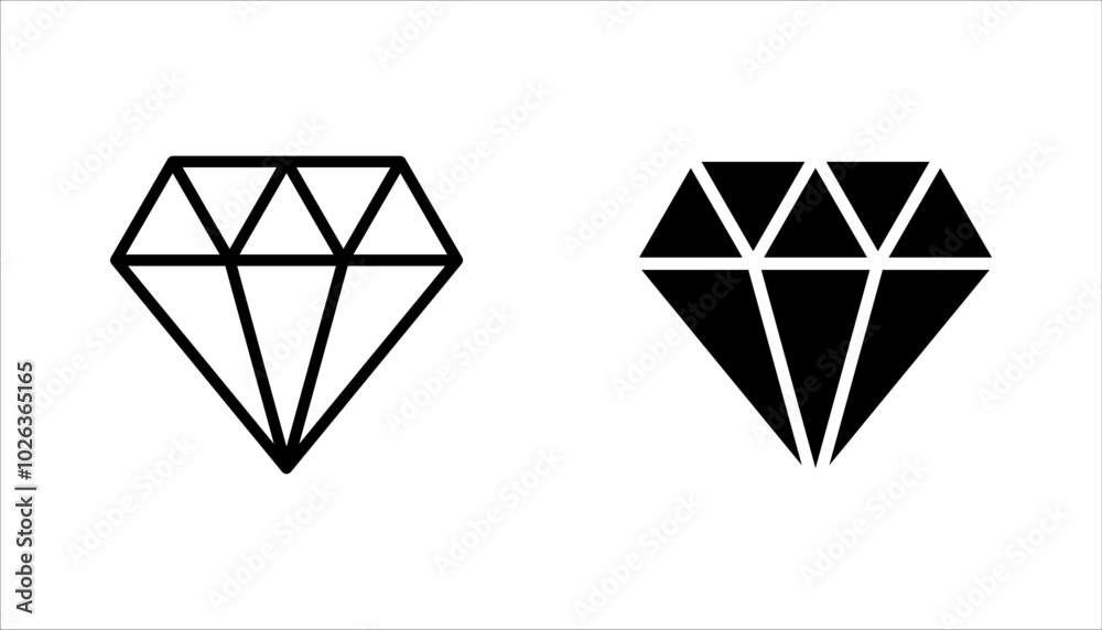Set of diamonds line in a flat icons style. Abstract black diamond collection icons. vector illustration on white background Set of diamonds line in a flat icons style. Abstract black diamond collection icons. vector illustration on white background