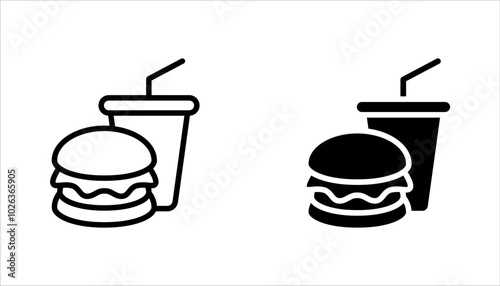 Burger icon set. cheese burger Symbol. vector illustration on white background