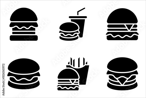 Burger icon set. cheese burger Symbol. vector illustration on white background