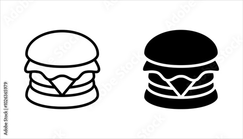Burger icon set. cheese burger Symbol. vector illustration on white background