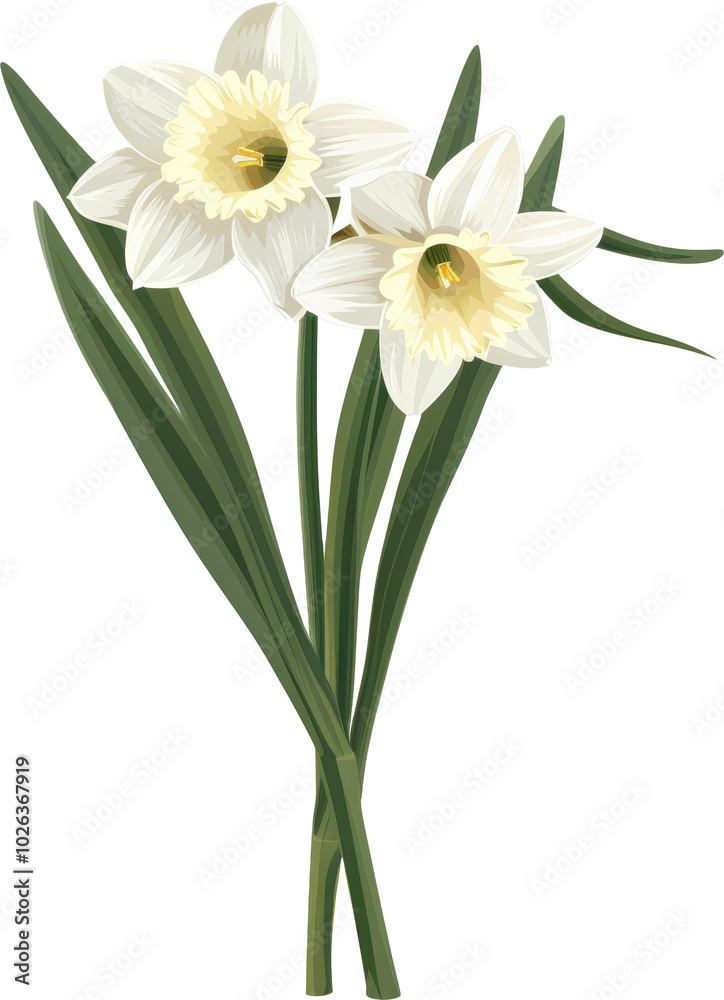 White daffodils in bloom White daffodils in bloom
