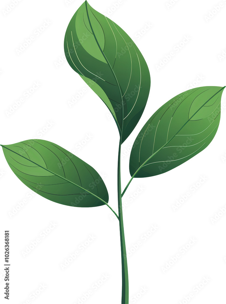 Green sprout with three leaves Green sprout with three leaves