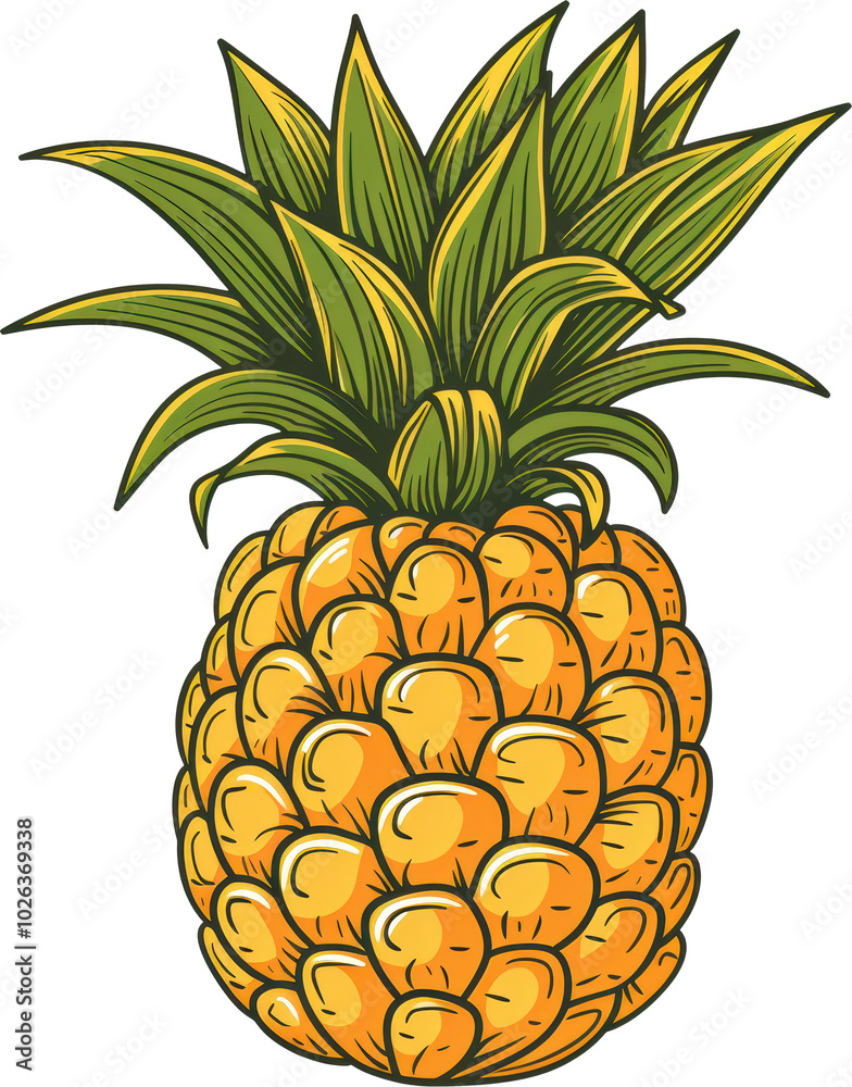 Obraz premium Fresh yellow pineapple