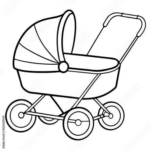 realistic baby carriage 