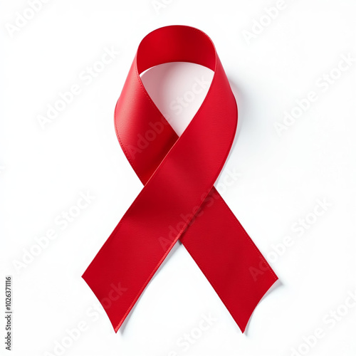 cancer awareness, red ribbon isolated on white background