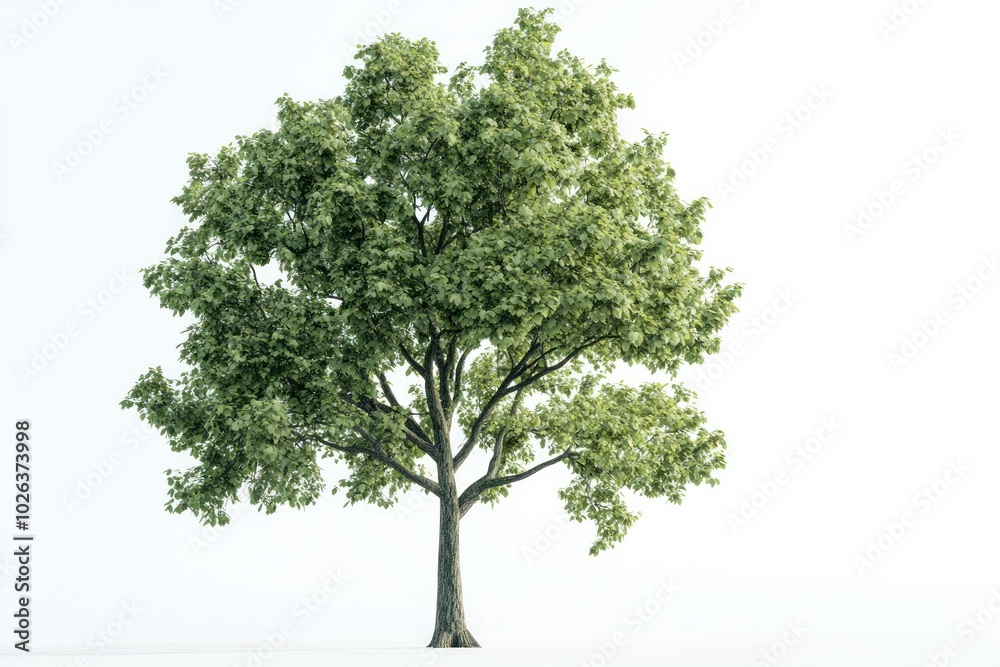 Fototapeta premium Lush Green Tree Isolated on Clean Background