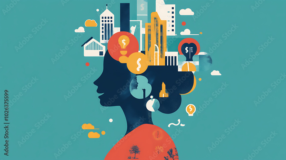 Obraz premium an infographic explaining the impact of financial problems on mental health3