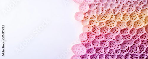 Cross-section of human skin tissue, microscopic view of layers   ideal for dermatology research or anatomy textbooks photo