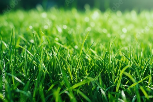 Lush Green Grass in Natural Light