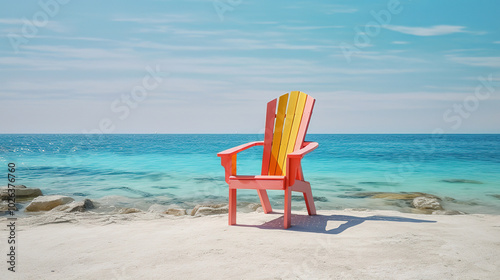 Coastal Comfort Relaxing in a Deckchair Overlooking the Tranquil Sea