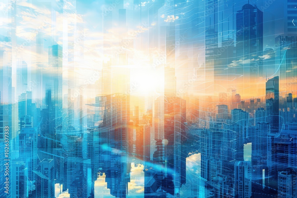 A city skyline is reflected in a body of water, generative ai image A city skyline is reflected in a body of water, generative ai image