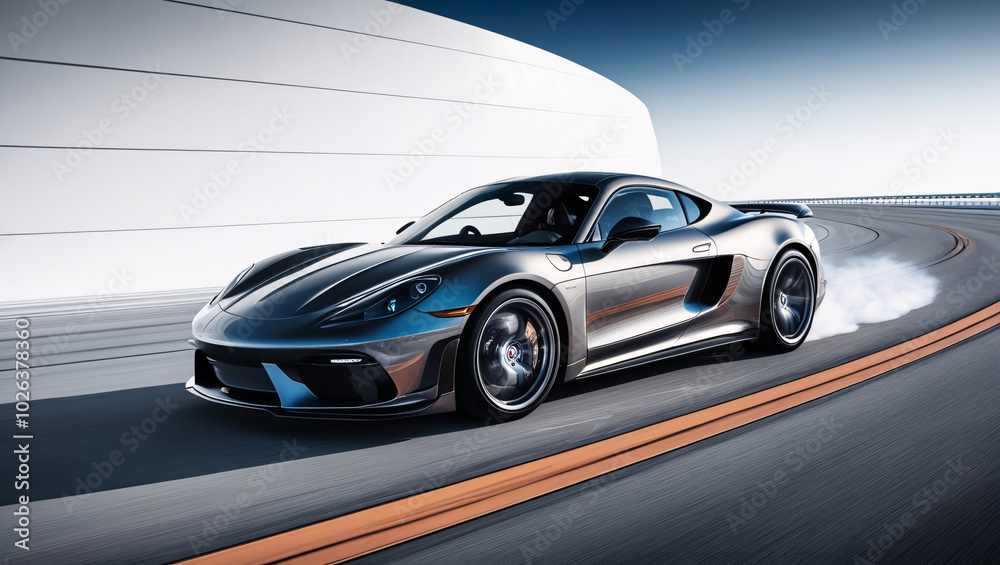 Exquisite Sports Car in Motion A Stunning Capture of Luxury, Speed, and Aerodynamic Design Against a Pristine Backdrop Exquisite Sports Car in Motion A Stunning Capture of Luxury, Speed, and Aerodynamic Design Against a Pristine Backdrop