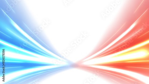 Colorful Light Trails, Long Time Exposure Isolated on White Background, Vector Illustration