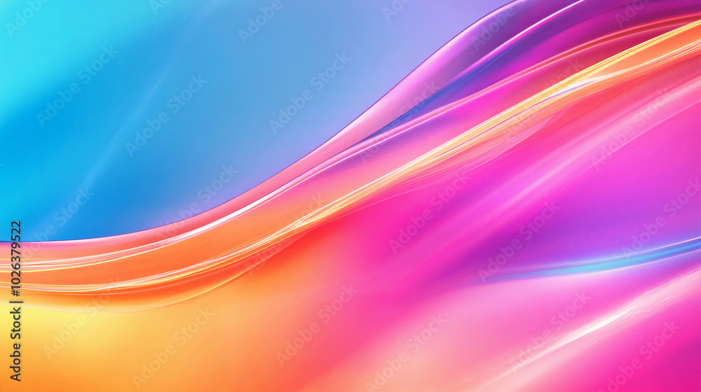 Bright abstract background with smooth gradient waves of neon colors. Generative AI Bright abstract background with smooth gradient waves of neon colors. Generative AI