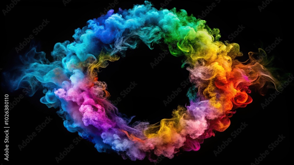 Colorful smoke explosions on black background Colorful smoke explosions on black background