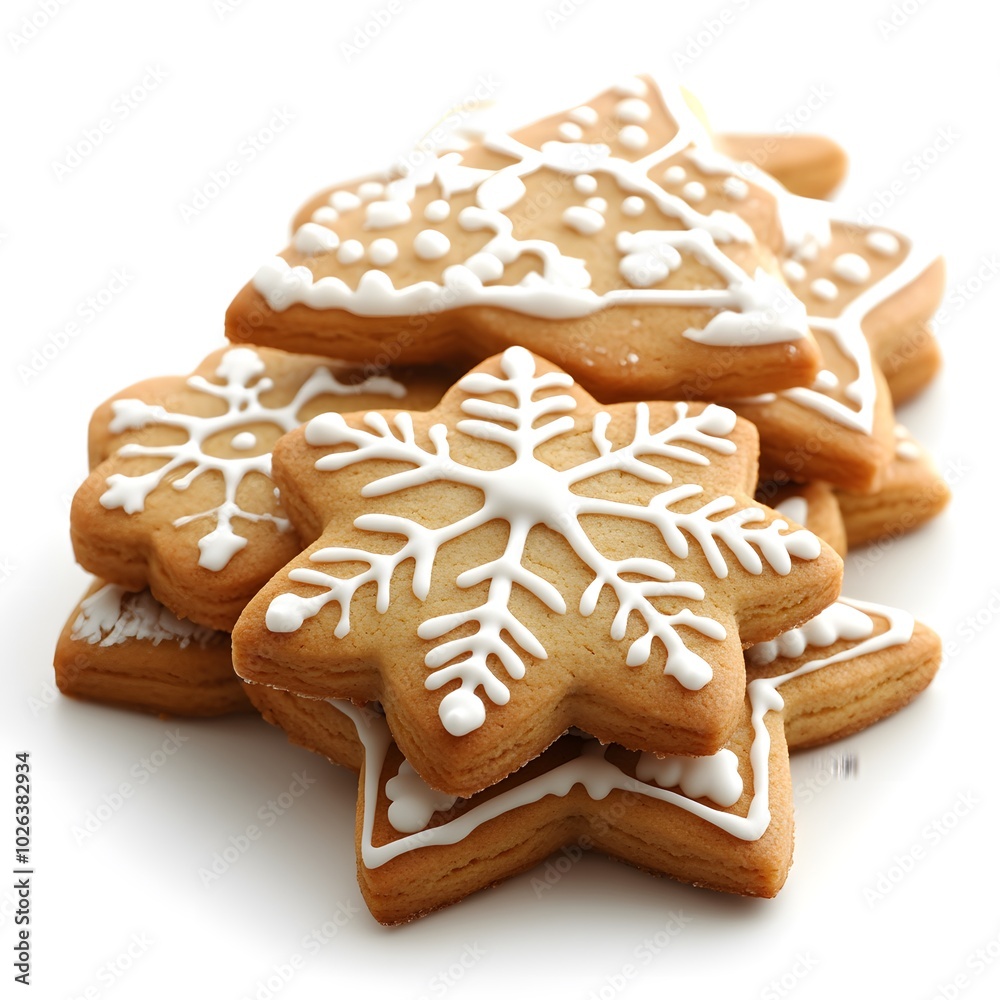 Festive gingerbread cookies decorated with icing for holiday celebrations Festive gingerbread cookies decorated with icing for holiday celebrations
