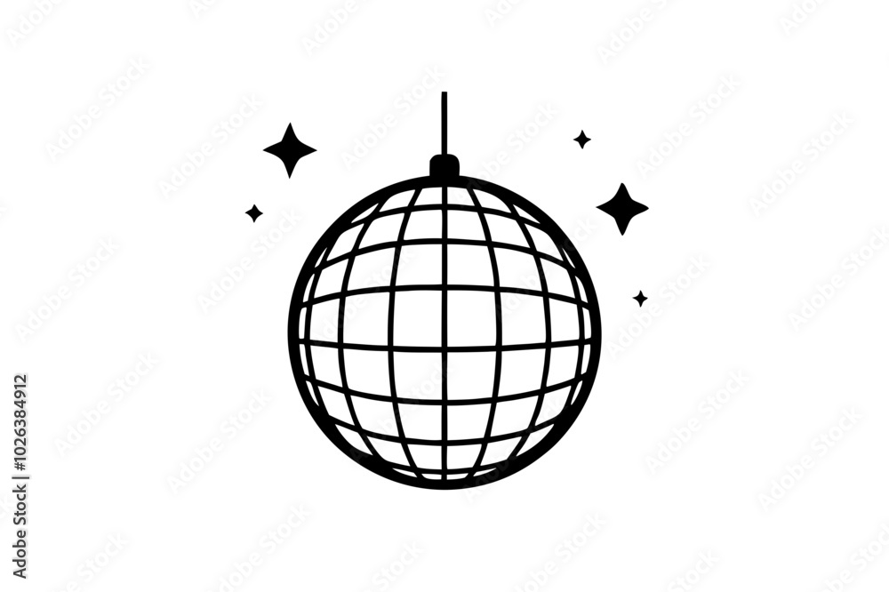 Disco ball icon, Disco ball with stars icon vector
Disco ball icon, Disco ball with stars icon vector