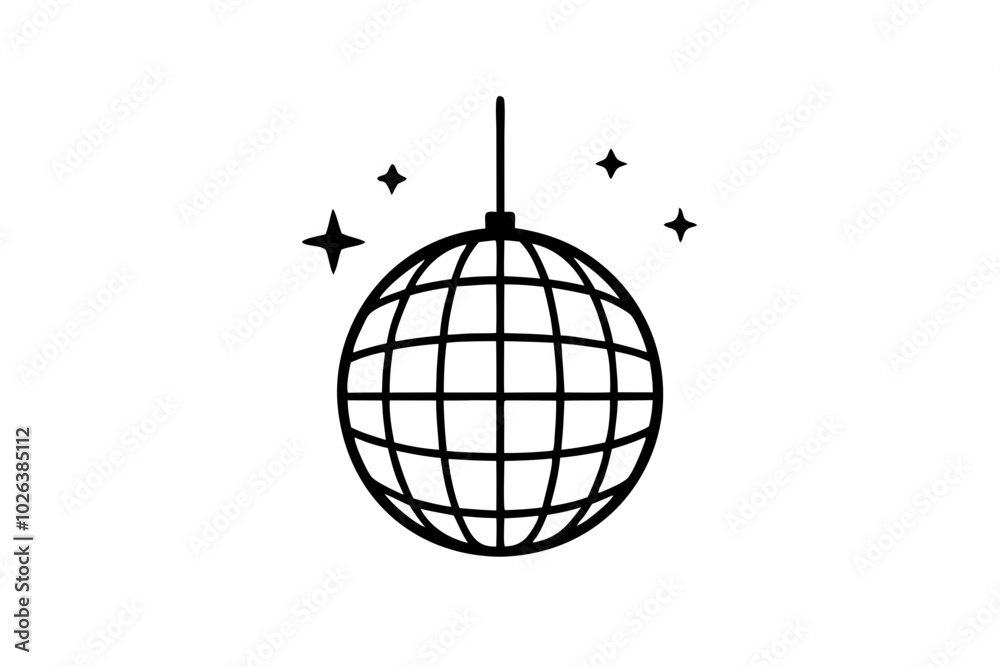 Disco ball icon, Disco ball with stars icon vector
Disco ball icon, Disco ball with stars icon vector