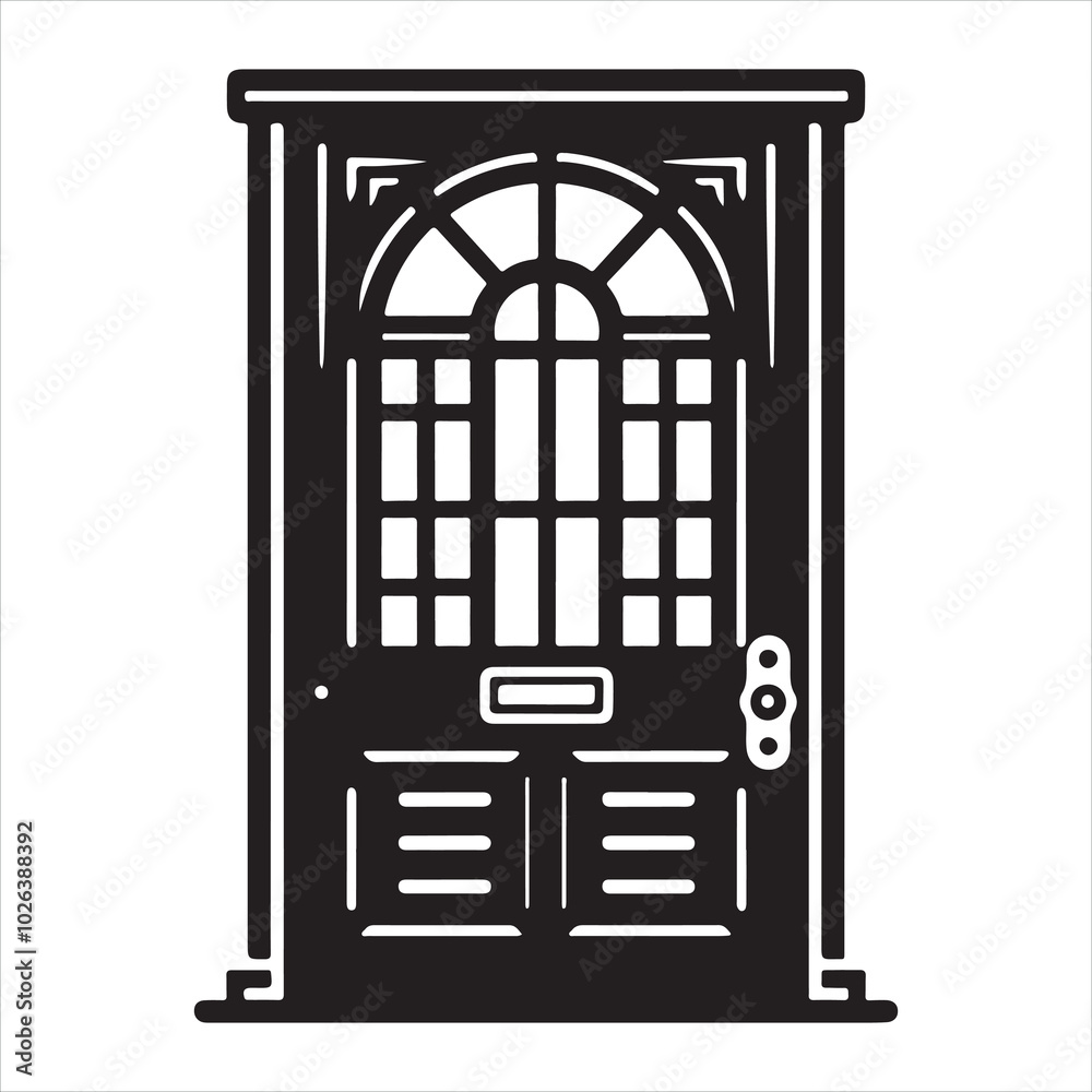 Door silhouette on white background Door silhouette on white background