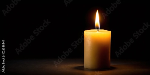 Wallpaper Mural One light candle burning brightly in the black background Extreme Close-Up Torontodigital.ca