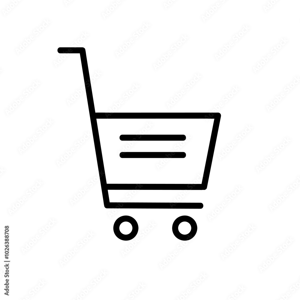Shopping cart line icon. Online shopping outline sign. Editable stroke. Vector illustration Shopping cart line icon. Online shopping outline sign. Editable stroke. Vector illustration