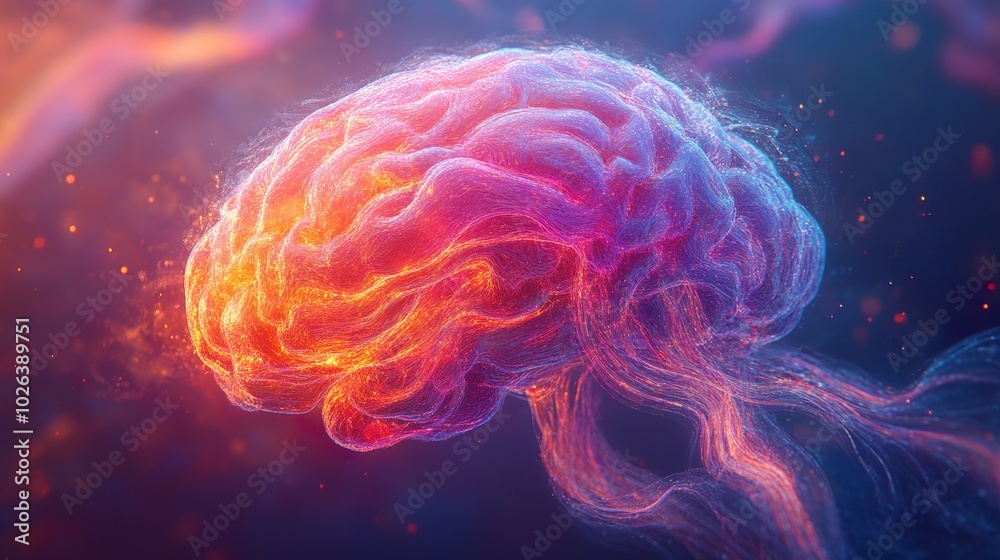 Abstract Brain with Swirling Patterns: Mental Wellness and Emotional Health Abstract Brain with Swirling Patterns: Mental Wellness and Emotional Health