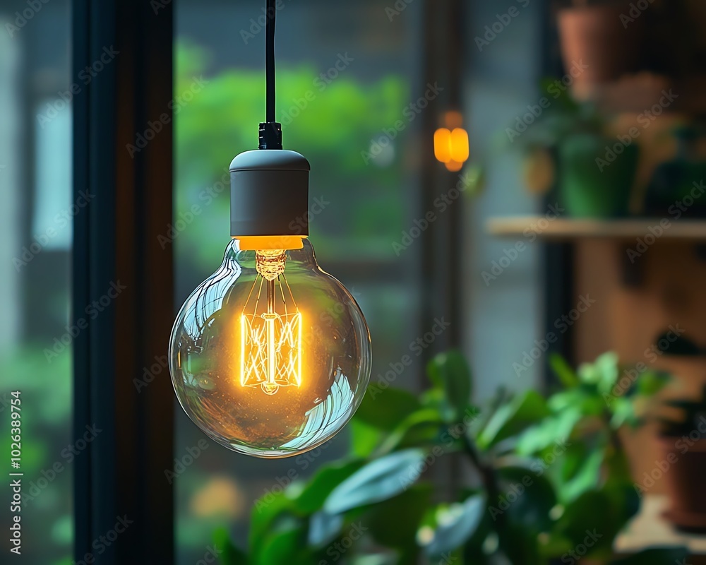 Bright fluorescent LED lightbulb on display, highlighting its energysaving benefits and efficiency in electricity usage for sustainable lighting solutions Bright fluorescent LED lightbulb on display, highlighting its energysaving benefits and efficiency in electricity usage for sustainable lighting solutions