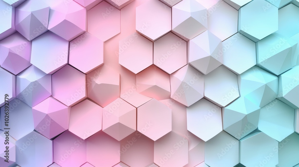 Abstract geometric background with interlocking hexagons in pastel colors Abstract geometric background with interlocking hexagons in pastel colors